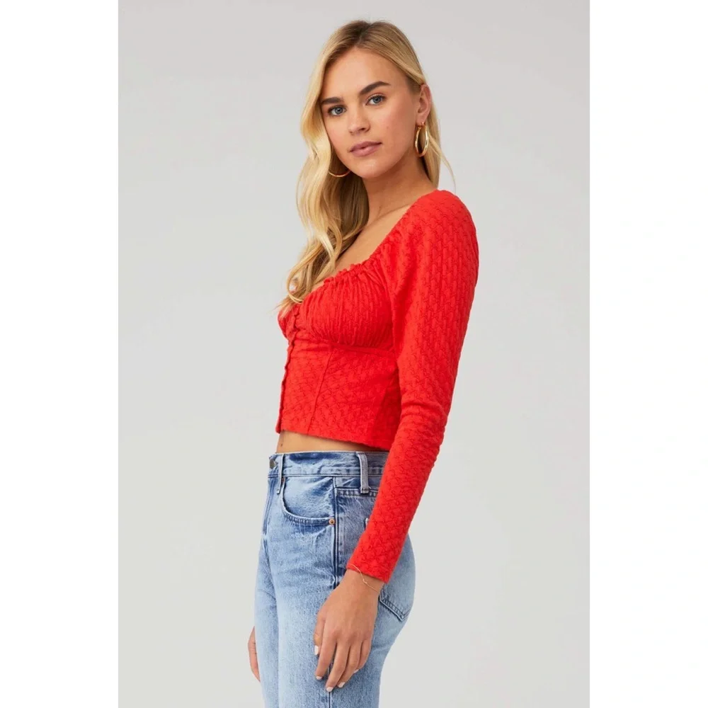 Free People Lady Bug Long Sleeve Top